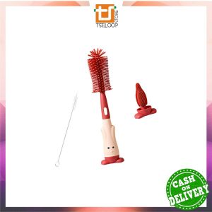 OFM-C995 Sikat Botol Bayi 3IN1 Bottle Brush BPA FREE / Pembersih Botol Susu Bayi Silikon / Sikat
