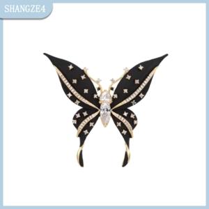 【SHANGZE4】 Tinh tế lớn Bướm trâm cài cho phụ nữ Cô Gái cổ điển men pins linh hoạt sáng bóng Corsage quần áo phụ kiện Quà Tặng