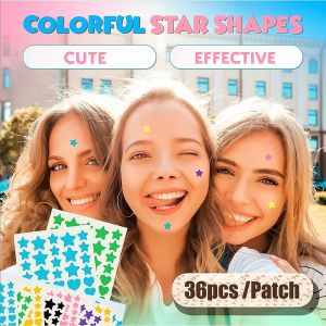 36 PCS Acne Patch Stiker Penghilang Jerawat Bintang Love Pimple Patch Sticker Acnes Tape Removal Spot Care Plester Treatment