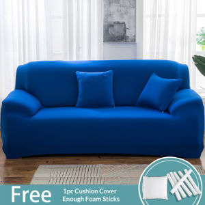 L-Shape sarung kusyen 1/2/3 Seater Universal Slipcover Stretch Seat Cover Solid Color Sofa Cover(Free Foam Sticks)