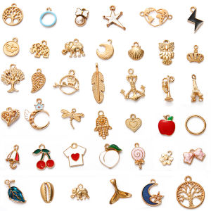 10 Mặt Dây Chuyền Hợp Kim Dầu Nhỏ Giọt Ngẫu Nhiên Để Tự Làm Phụ Kiện Thủ Công Vòng Tay Bông Tai Vòng Cổ Làm Trang Sức