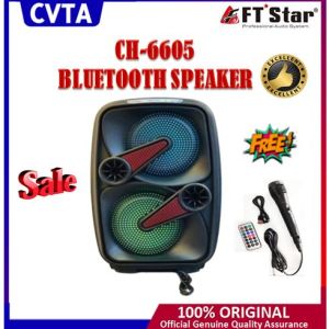 CH-6605 portable Karaoke speaker bluetooth With Wired Mic