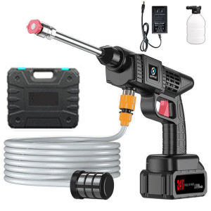 DELIXI Wireless Car Washer High Pressure Portable Washer Gun Cordless 24V Lithium Battery Power