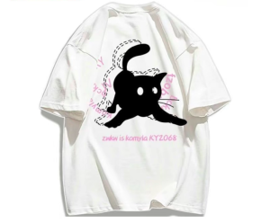 Áo thun MÈO BÓNG ĐÊM dáng rộng mùa hè 2024