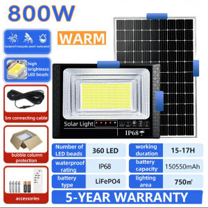 【BUY 1 TAKE 1】Solar Flood Light 8000W Outdoor Waterproof IP68 Original 909LED 98000mAh With Solar Panel Garden Lamp Room Night Light Bulb For Courtyard Automatic With Remote Control