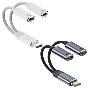 2 trong 1 USB C Splitter loại USB C Cổng tai nghe cáp cho bộ chuyển đổi dây pd100w sạc nhanh 4180mbps truyền dữ liệu