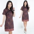 Cj collection Acen Mini Dress batik cheongsam maxi pendek wanita jumbo M - XXL. 
