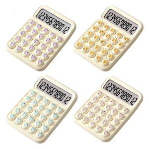 Cute Desk Calculator 12 Digit Large Button Display Comfortable Button Handheld Calculator Small Pocket Calculator