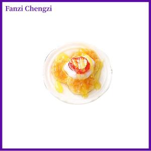Fanzi 4 cái Dollhouse thu nhỏ mô phỏng thực phẩm dâu tây Bánh quế mô hình tự làm phụ kiện nhà bếp nhựa Dollhouse trang trí