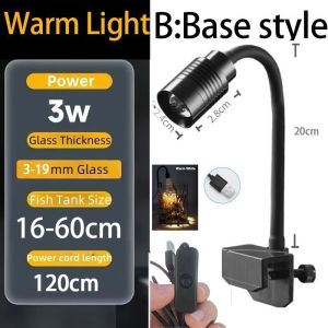USB 3-Color Timing Spotlight Zoomable Aquarium Light|Waterproof Fish Tank Light|For All Aquariums
