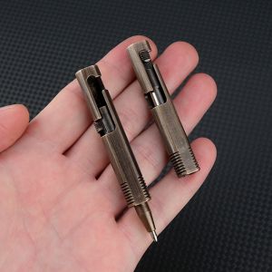 OTYRF Easy Carry Mini Brass Pen Retractable All-Metal Travel Pocket Pen Creative Stationery Neutral Ballpoint Pen Signature Gift