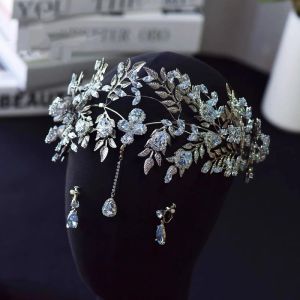 Fashion Crystals Bridal Tiaras Wedding Forehead Brides Hair Accessories Evening Head Wear Glittering Crystal Headpices