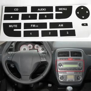 secr car Radio Button Repair Decals For Fiat for Grand for Punto Multimedia Radio CD Button Repair Sticker Matte Black Interior Trim H5K8Q
