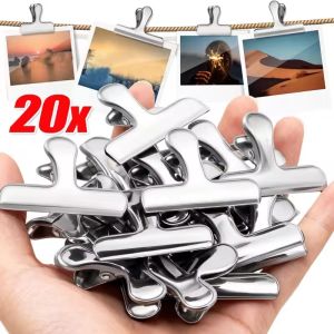 20Pcs Stainless Steel Bag Sealing Clips / Pictures Holder / School Office Storage Clamps / Household Organizer Gadgets / Heavy Duty Metal Clips