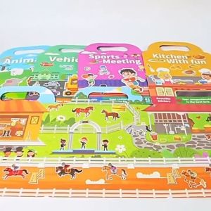 Buku Busy 儿童安静书果冻贴纸玩具 Busy Book Sticker Toy 2-6岁宝宝专注力训练贴贴画 Activity Book Kids Jelly Sticker Book