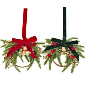 CRNGW Creative Christmas Bell Wreath Retro Exquisite Xmas Tree Pendant Bells Crafts Crisp Sound Christmas Jingle Bells Xmas New Year Decorative