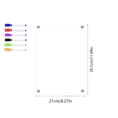 Acrylic Magnetic Dry Erase Board for Fridge 1 Set Weekly Dry Erase Board Message Writing Board Office Decor Note Board Erasable Acrylic Transparent