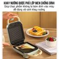 Máy Nướng Bánh Mì - Máy Kẹp Bánh Mì Mini Ép Sandwich, Rán Trứng, Làm Đồ Ăn Sáng, Nướng Thịt 2 Mặt Đa Năng Chống Dính Tốt. 
