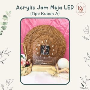 Jam Meja Akrilik LED Kado Wisuda Kado Ultah Cewek Hadiah Wisuda Hadiah Ulang Tahun Pernikahan Karaya Kreatif