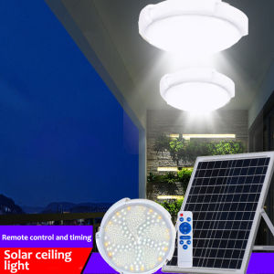 600W/500W/300W LED Solar Siling Light IP67 Lampu siling kalis air Kawalan Jauh Kawalan Solar Lampu 5m Kord Sesuai untuk Dalaman Luaran Balkoni Koridor Taman Ladang