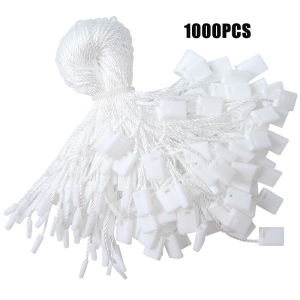 1000Pcs 7 Inch Nylon Hang Tag String Cloth Label Hang Tag Snap Lock Tag loop Clothing Tag for Clothes Gift Bags