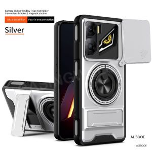 Phone Case For ZTE nubia Neo 3 Neo 2 Focus Pro nubia Music 5G 4G Magnetic Ring Cover Phone casing Shockproof Push Pull Camera Protective Back Cover