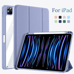 Transparent Hard Case for iPad 9th 10th Generation iPad Air 13 11th 2025 Pro 13 11 12 9 Inch 2022 for iPad Air 6th 5th 4th 3rd Mini 6 5th 6th 8th 10.2 2021 Covor with Pencil Holder
