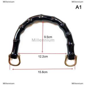 [COD] Millennium Tote xử lý dệt Túi phụ kiện dệt Túi xử lý bắt chước Túi tre dây đeo hộp xử lý túi nhựa xử lý với D khóa DIY đen