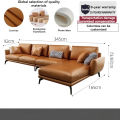 โซฟารูปตัวแอล โซฟา​In genuine leather sofa  living room Italian style. 