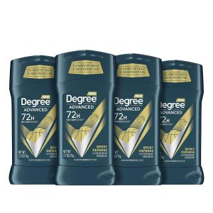 Degree Advanced Antiperspirant Deodorant Sport Defense 2.6 oz 4 Count 72-Hour Sweat and Odor Protection For Men With MotionSense Technology