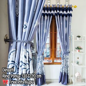 Gorden Poni Rumbai Pintu Jendela UK 135x220cm ( Free Pita )