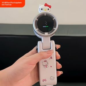 YZLong Cute Hello Kitty Portable Bladeless Fan with Long Battery Life Foldable and Neck-Hanging Design for Students Travel Office & Dorm Use