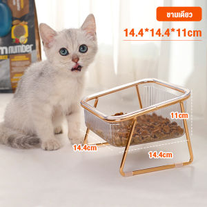 สินค้าอยู่ในไทย พร้อมส่ง😺ชามใส่อาหาร ใส่น้ำ พร้อมขาตั้งโลหะ สําหรับสัตว์เลี้ยง สุนัข แมว