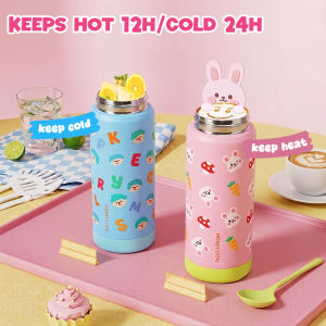 HoneyLion - Kids Vacuum Cup 360ml/550ml Food Grade 304 Stainless Steel BPA Free Leakproof Straw Bottle Healthy Drinking for Boys Girls