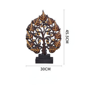 Handmade Wood Carving Sculpture Bodhi Tree Statue Home Office Hotel Bookshelf Desktop Decoration
