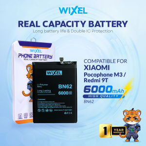 WIXEL Baterai Pocophone Poco M3 XiaoMi Redmi 9T BN62 100% Real Capacity Batre Batrai Battery Double Power Original Dual BN 62 Ori Phone