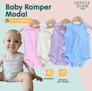 SG Seller - Premium Baby sleeveless baby romper cooling modal cotton Summer baby romper bodysuits jumpsuits onesie