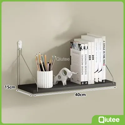Wall Mounted Iron Wooden Storage Rack TV Wall Hanging Storage Shelf Rack for Home Living Room Decor Punch-free storage rack