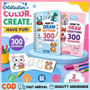 Oldlaiben Kids Cartoon Coloring Book Thick Paper 300 Fun Patterns 110 Pages Learning Toy Ages 3+ Enhance Focus