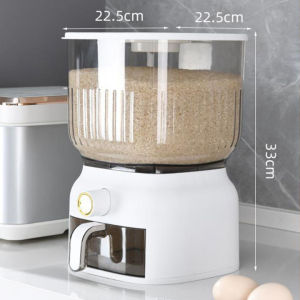 Rice Dispensers Kitchen Rice Bucket with Time Scale Food Storage Box Cereal Dispenser Moisture Proof Cereal Dry Food Grain Bin Container Kitchen Rice Bucket 10KG