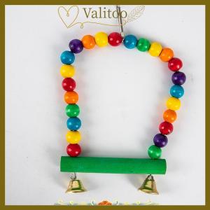 [Valitoo] Đồ chơi đu đưa Vẹt bằng gỗ tự nhiên lồng XÍCH ĐU cá rô treo chim hạt nhiều màu