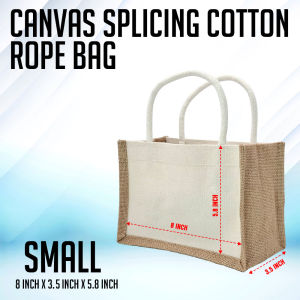 Quali-Products - Canvas Splicing Cotton Rope Handle Bag