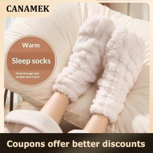 【 CANAMEK 】 Winter Warmer Feet Stockings For Women Men Plush Home Sleep Floor Long Socking Warm Sleep Socks Foot Warming