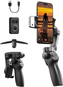 CM8 Gimbal Stabilizer for iPhone Android with AI Tracker 3-Axis Phone Gimbal with Remote Control Portable Foldable Phone Stabilizer for Video Recording for Tiktok YouTube Vlog