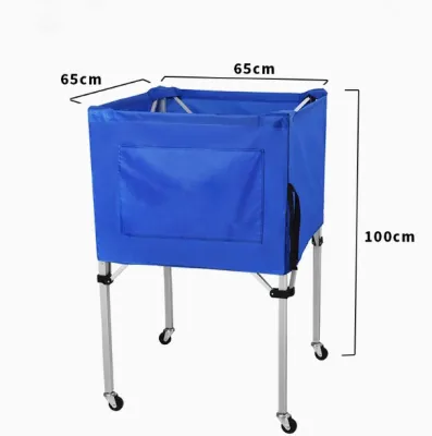Portable Ball Storage Cart Aluminium Frame Wheeled Basketball Cart Foldable Football Cart Waterproof