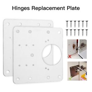 Stainless Steel Hinge Repair Plate Cabinet Furniture Drawer Hinge Repair Plate With Screws for Home