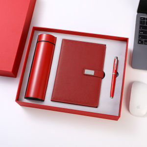 Thermos Bottle & Notebook Gift Set | Smart Temperature Display Business Gift Box for Office School CNY