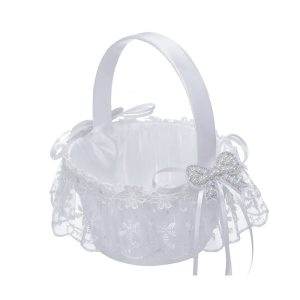 Handheld Flower Basket Romantics Wedding Basket Rhinestones Decoration Basket for Weddings and Event