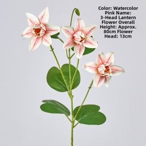 LETIGO 3 Heads Artificial Lanterns Flower Floral EVA Artificial Magnolia Flower Branches  Decorative Artificial Faux Plants Wedding Decoration