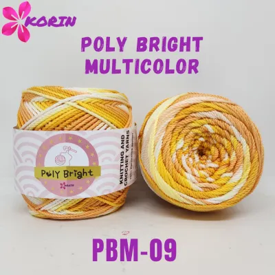 [100gr] Benang Rajut POLY BRIGHT MULTICOLOR/ Poly Kilap Sembur/ Polyester / Poli Kilap Multicolor / Gradasi Rainbow